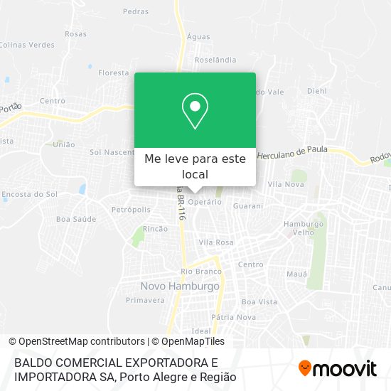 BALDO COMERCIAL EXPORTADORA E IMPORTADORA SA mapa