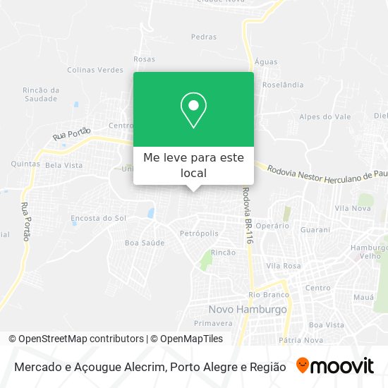 Mercado e Açougue Alecrim mapa