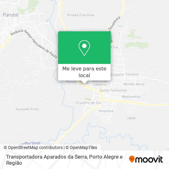 Transportadora Aparados da Serra mapa