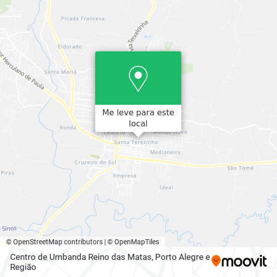 Centro de Umbanda Reino das Matas mapa