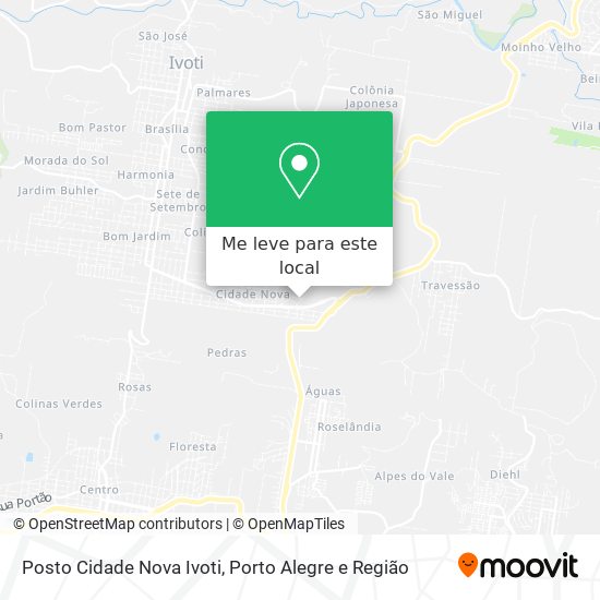 Posto Cidade Nova Ivoti mapa