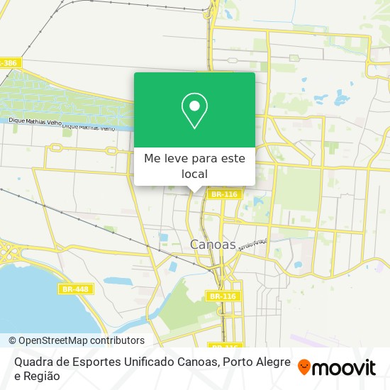 Quadra de Esportes Unificado Canoas mapa