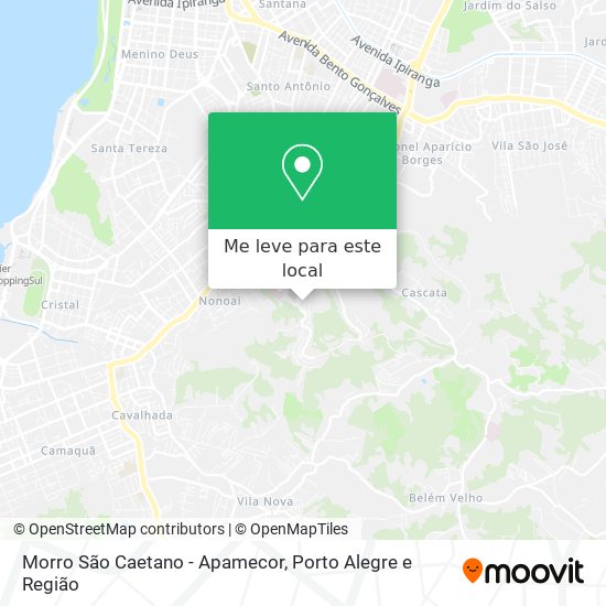 Morro São Caetano - Apamecor mapa