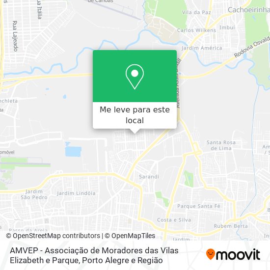 AMVEP - Associação de Moradores das Vilas Elizabeth e Parque mapa