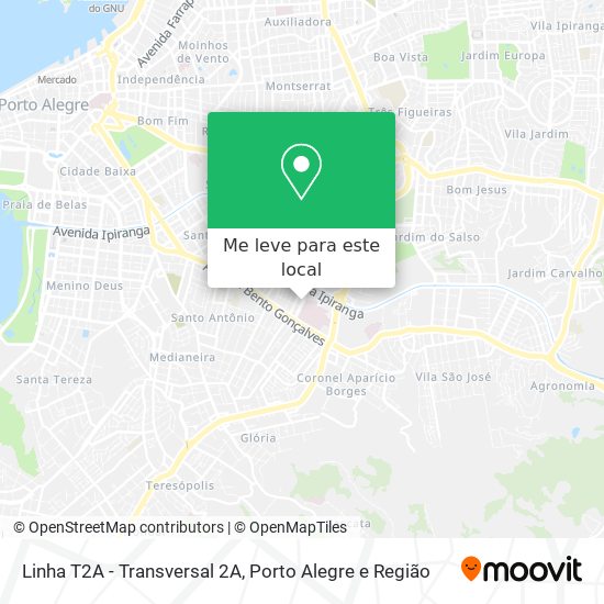 Linha T2A - Transversal 2A mapa