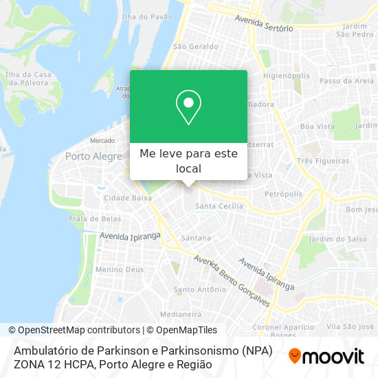 Ambulatório de Parkinson e Parkinsonismo (NPA)  ZONA 12 HCPA mapa