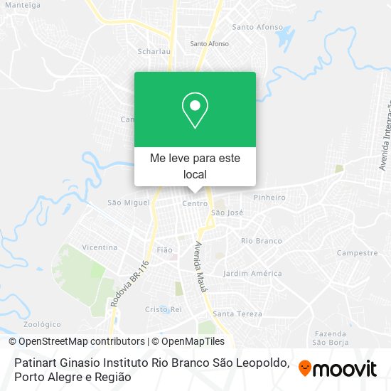 Patinart Ginasio Instituto Rio Branco São Leopoldo mapa