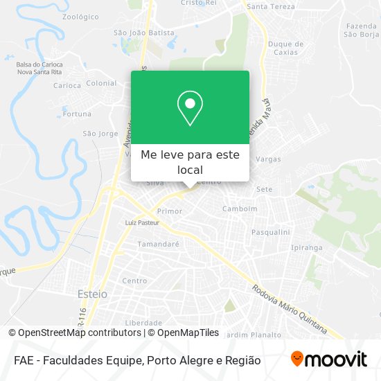 FAE - Faculdades Equipe mapa