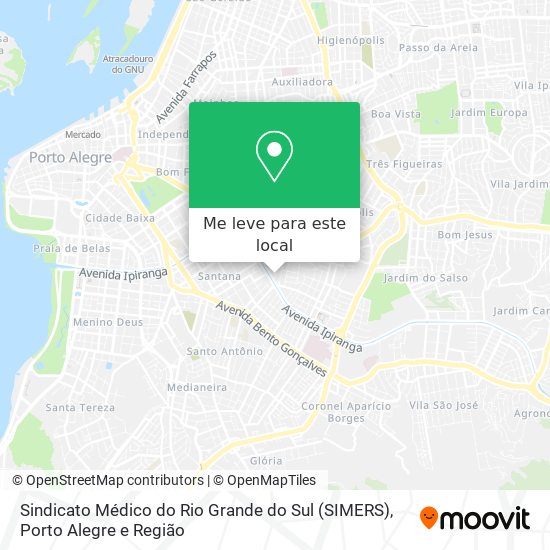Sindicato Médico do Rio Grande do Sul (SIMERS) mapa
