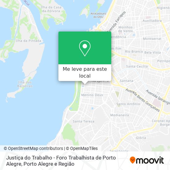 Justiça do Trabalho - Foro Trabalhista de Porto Alegre mapa
