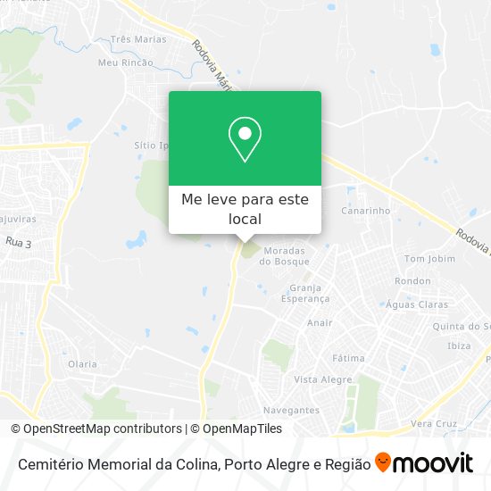 Cemitério Memorial da Colina mapa