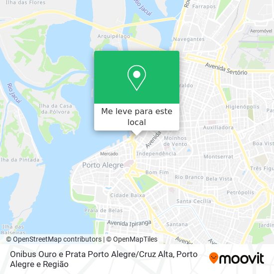 Onibus Ouro e Prata Porto Alegre / Cruz Alta mapa