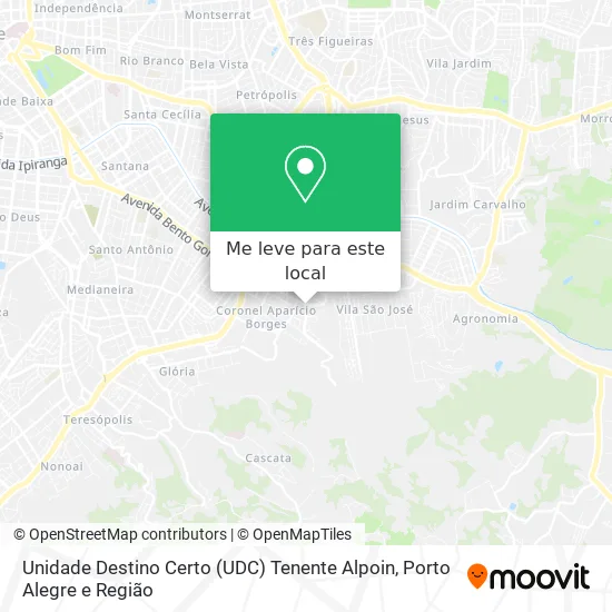 Unidade Destino Certo (UDC) Tenente Alpoin mapa