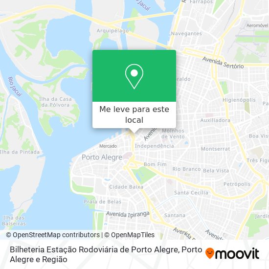 Bilheteria Estação Rodoviária de Porto Alegre mapa