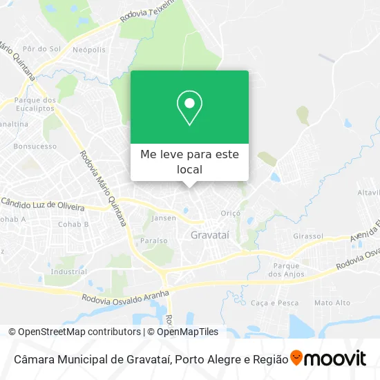 Câmara Municipal de Gravataí mapa