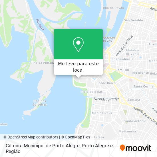 Câmara Municipal de Porto Alegre mapa