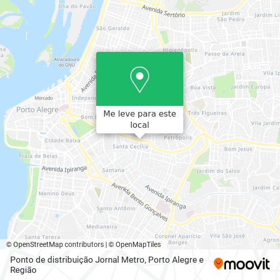Ponto de distribuição Jornal Metro mapa