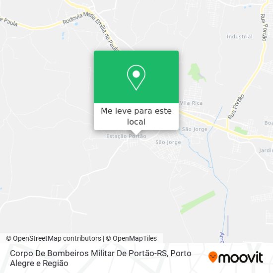 Corpo De Bombeiros Militar De Portão-RS mapa