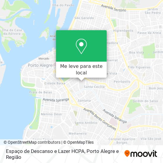 Espaço de Descanso e Lazer HCPA mapa