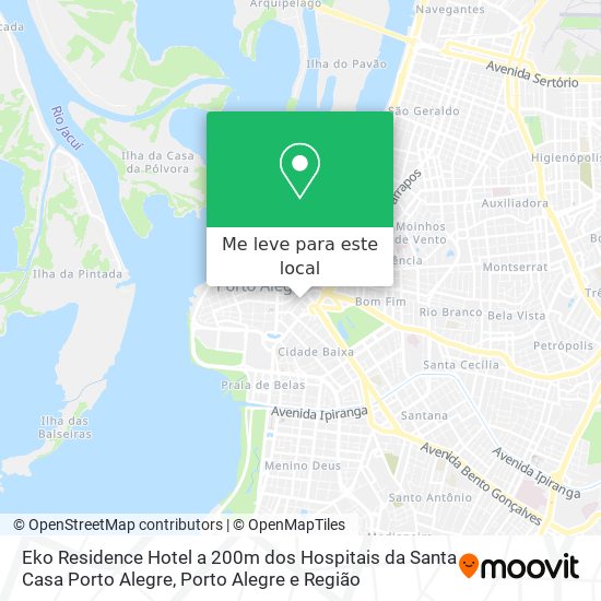 Eko Residence Hotel a 200m dos Hospitais da Santa Casa Porto Alegre mapa