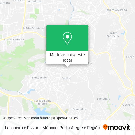 Lancheira e Pizzaria Mônaco mapa