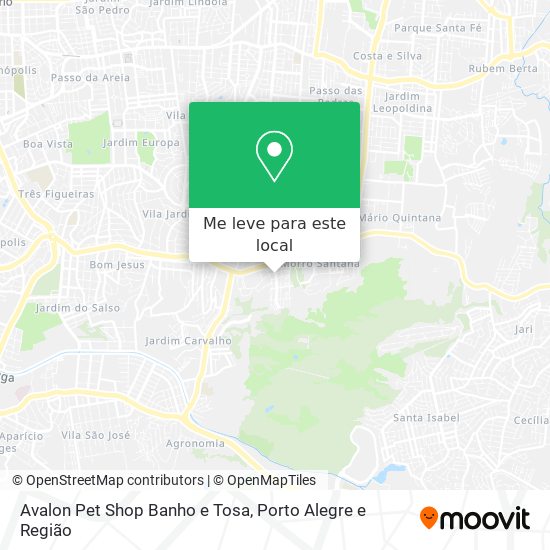 Avalon Pet Shop Banho e Tosa mapa