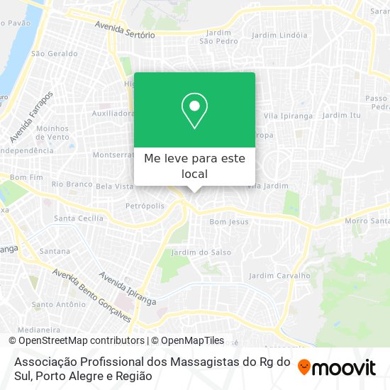 Associação Profissional dos Massagistas do Rg do Sul mapa