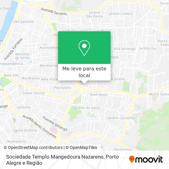 Sociedade Templo Mangedoura Nazareno mapa