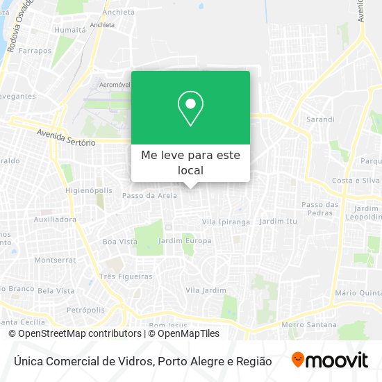 Única Comercial de Vidros mapa