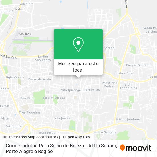 Gora Produtos Para Salao de Beleza - Jd Itu Sabará mapa