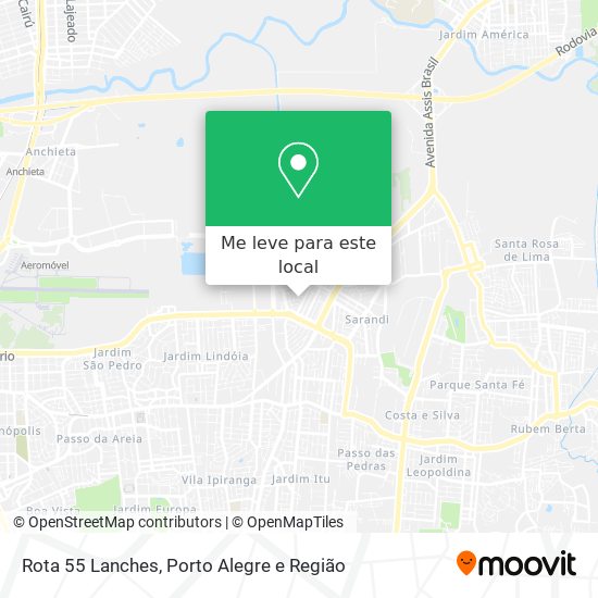 Rota 55 Lanches mapa