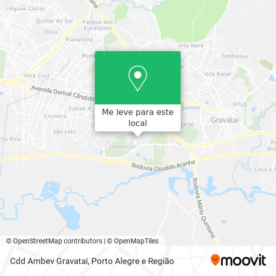 Cdd Ambev Gravataí mapa