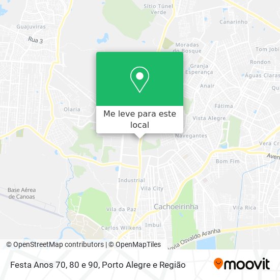 Festa Anos 70, 80 e 90 mapa