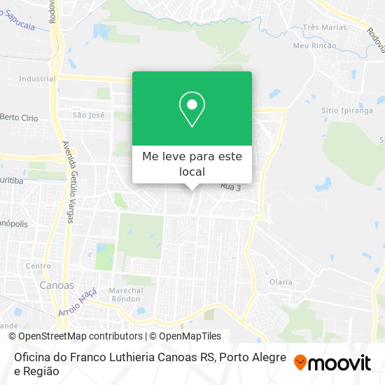 Oficina do Franco Luthieria Canoas RS mapa