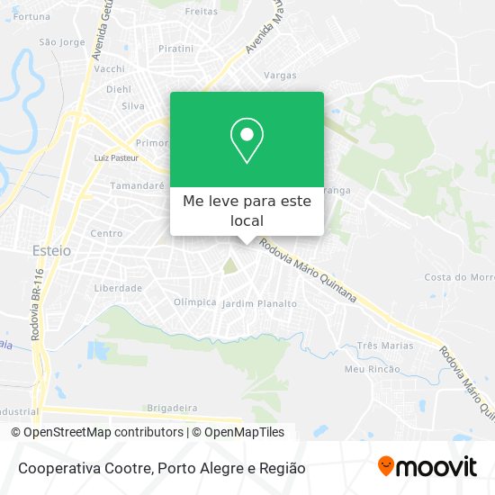 Cooperativa Cootre mapa