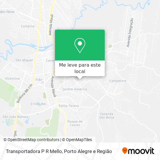 Transportadora P R Mello mapa