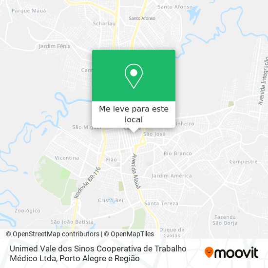 Unimed Vale dos Sinos Cooperativa de Trabalho Médico Ltda mapa