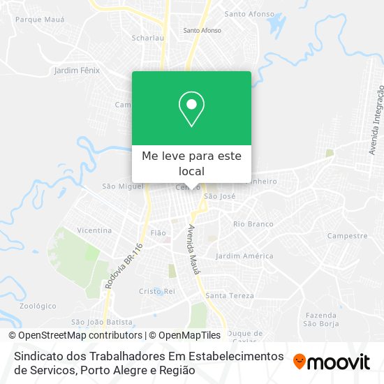 Sindicato dos Trabalhadores Em Estabelecimentos de Servicos mapa