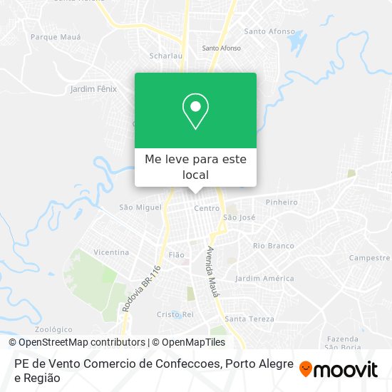 PE de Vento Comercio de Confeccoes mapa