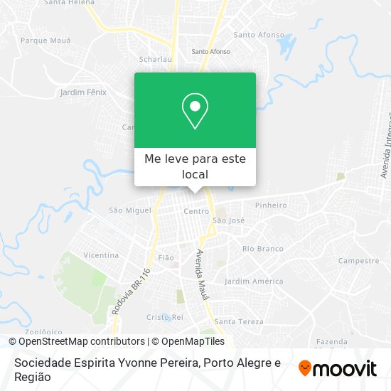 Sociedade Espirita Yvonne Pereira mapa