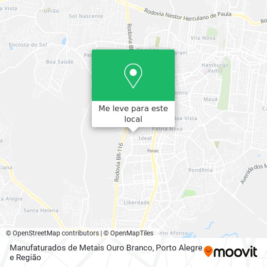 Manufaturados de Metais Ouro Branco mapa