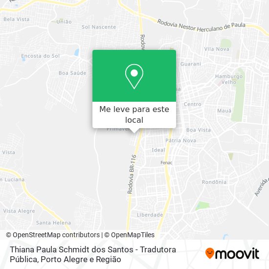 Thiana Paula Schmidt dos Santos - Tradutora Pública mapa