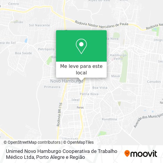 Unimed Novo Hamburgo Cooperativa de Trabalho Médico Ltda mapa