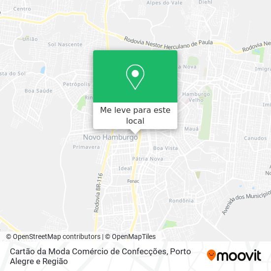 Cartão da Moda Comércio de Confecções mapa