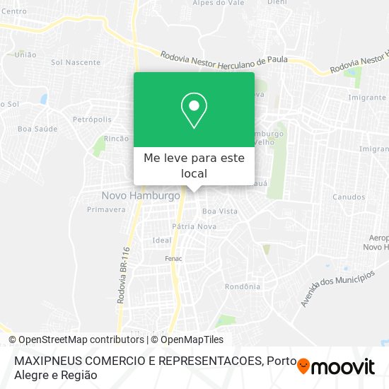 MAXIPNEUS COMERCIO E REPRESENTACOES mapa