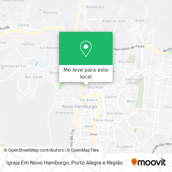 Igreja Em Novo Hamburgo mapa