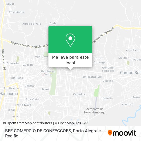 BFE COMERCIO DE CONFECCOES mapa