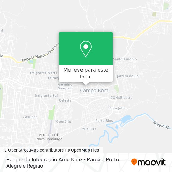 Parque da Integração Arno Kunz - Parcão mapa