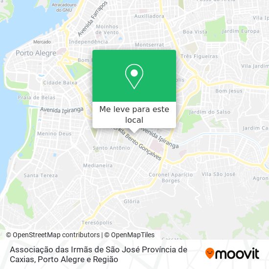 Associação das Irmãs de São José Província de Caxias mapa