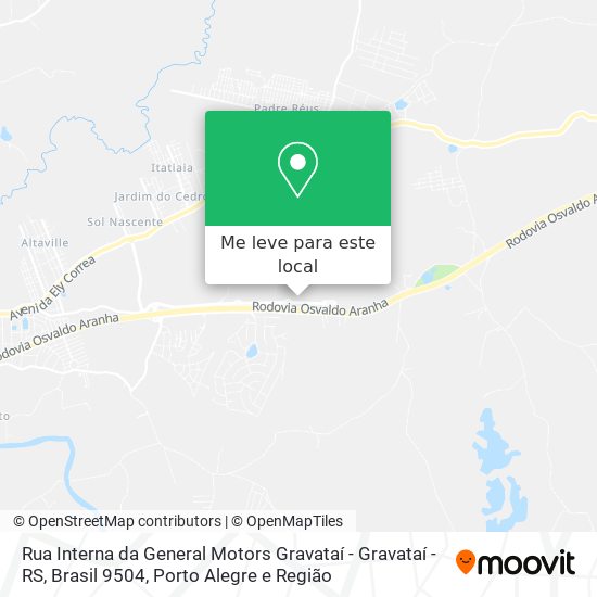 Rua Interna da General Motors Gravataí - Gravataí - RS, Brasil 9504 mapa